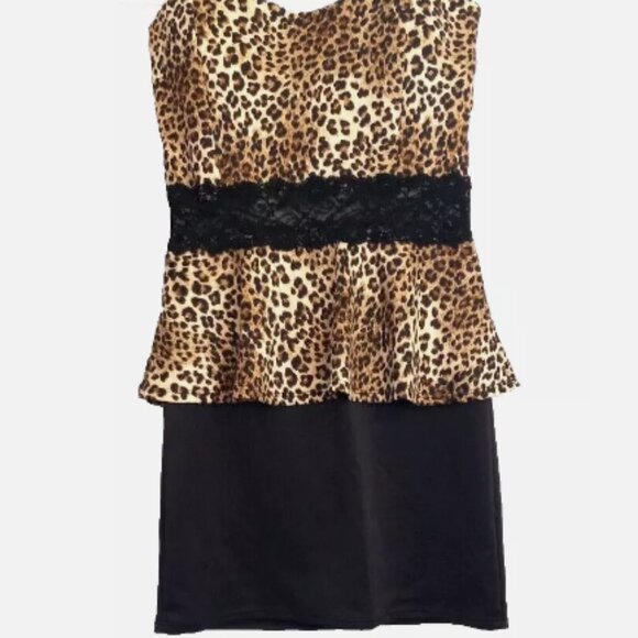 Junior's Dress Size XL NEW Animal Print Strapless Wild Daisy Formal Prom - Picture 14 of 16